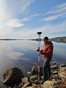 Relevé GPS du bord de cours d'eau pour mise en plan et étude préliminaire